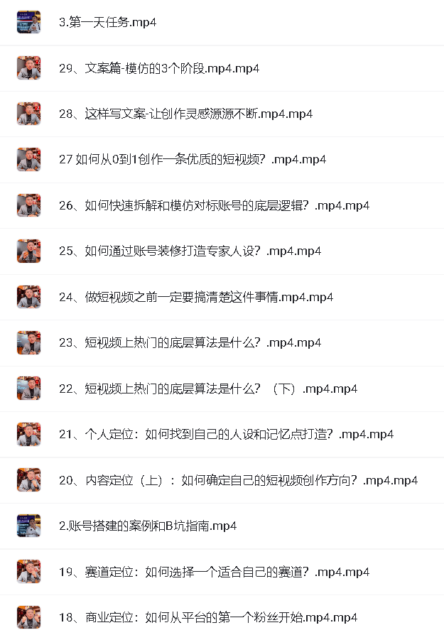 大毛短视频流量运营课程