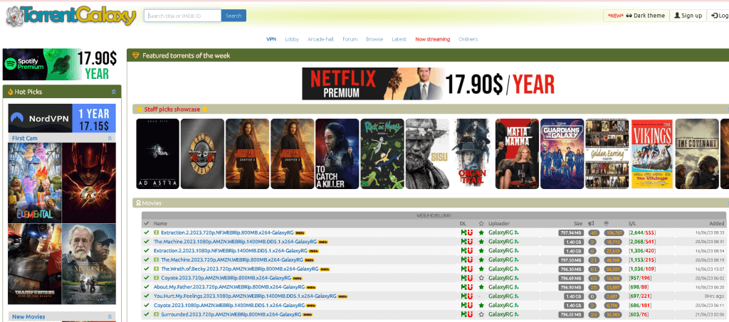 BT种子磁力搜索工具 – TorrentGalaxy