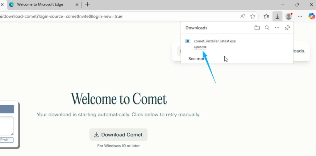 自动下载Comet浏览器