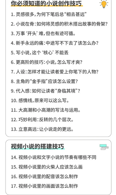 小说写作必修课零基础打造写作IP全套课程资源